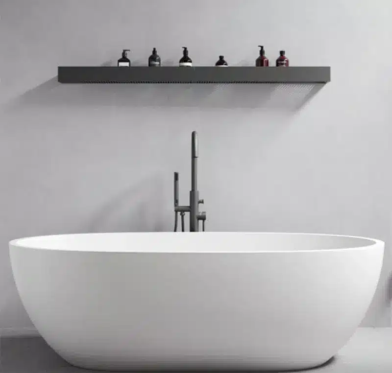 galerij foto van het alucom design wandpaneel als toepassing in de badkamer