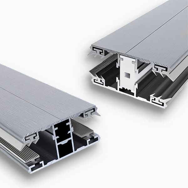Aluminium profielen voor de verbinding van ESG en VSG glas panelen 80mm breed