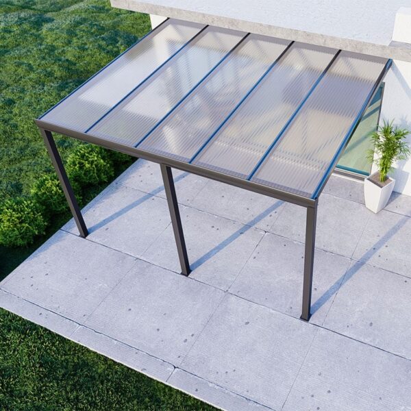 compleet bouwpakket inclusief aluminium profielen voor een polycarbonaat dak of van acrylglas