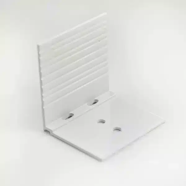 product foto eindstuk aluminium wit met witte achtergrond