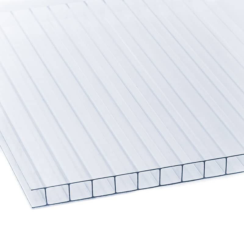Kanaalplaat polycarbonaat 4 mm helder product foto op witte achtergrond