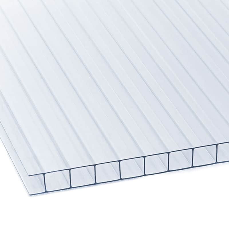 Kanaalplaat polycarbonaat 6 mm helder product foto op witte achtergrond