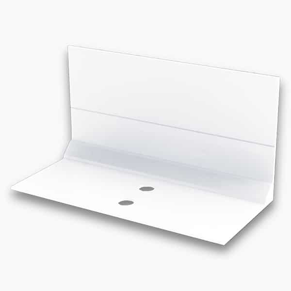 Glas bevestigingsbeugel wit Alu 50x37mm – voor glasprofielen van 80 mm