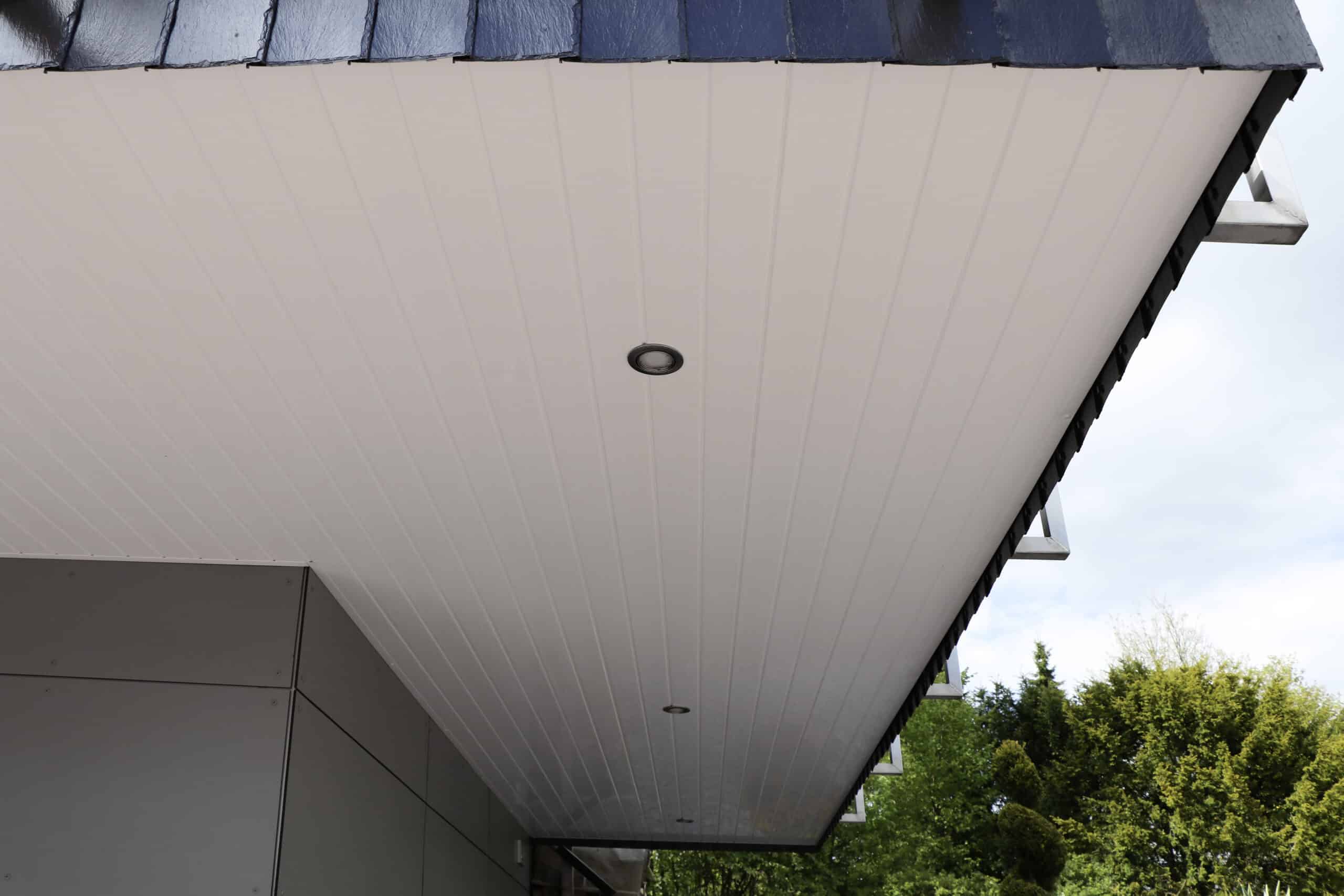 Kunststof gevelbekleding in het wit, ideaal voor dak en wand