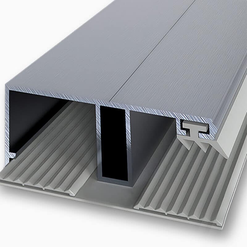 Rand profiel aluminium rubber 60 mm breed - voor 16 mm kanaalplaten