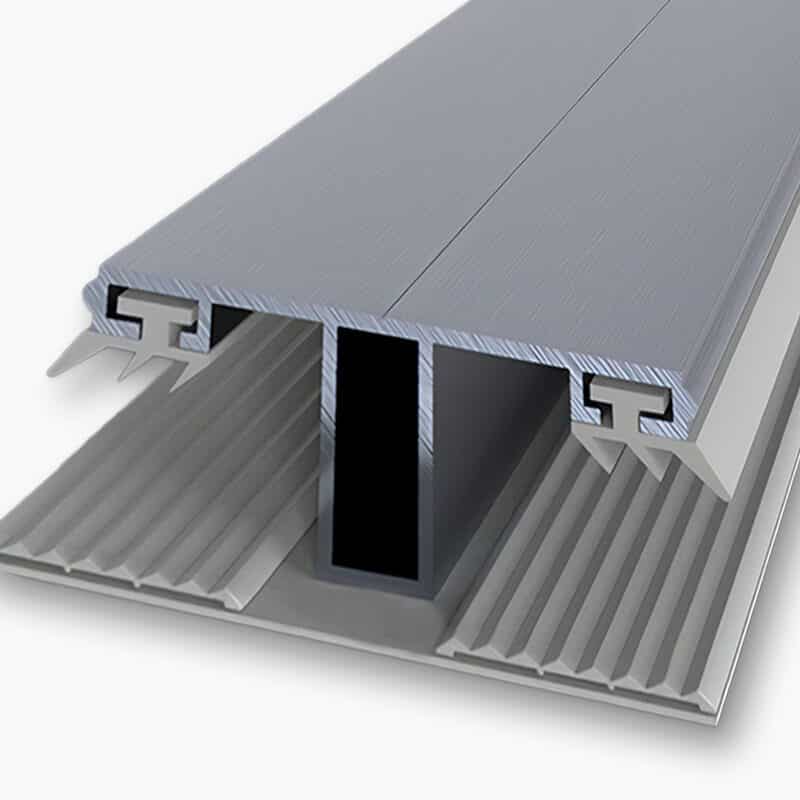 Midden profiel aluminium rubber 60mm - voor 16 mm kanaalplaten
